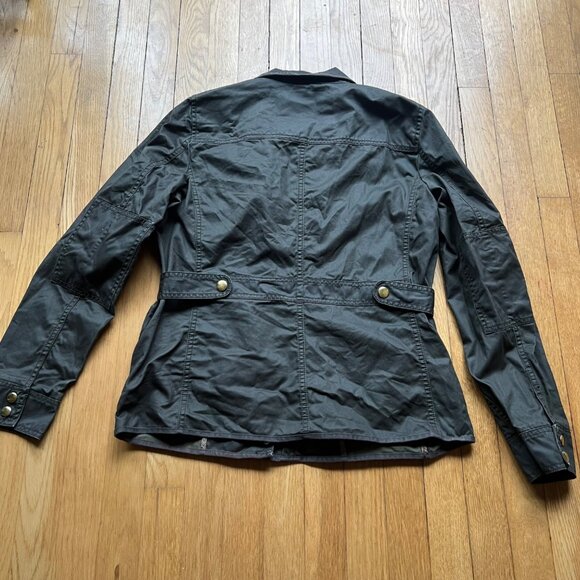 J.Crew Size M Olive Green 100% Cotton Downtown Utility Flap Pockets Field Jacket - Picture 12 of 15